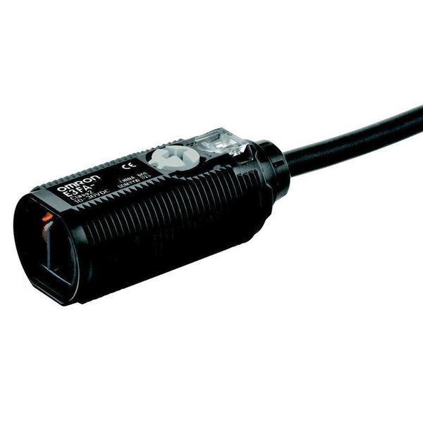 Photoelectric sensor, M18 threaded barrel, plastic, red LED, diffuse, E3FA0082B image 3
