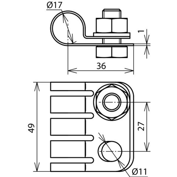 EB terminal element StSt f. HVI light Conductor D 20mm grey image 2