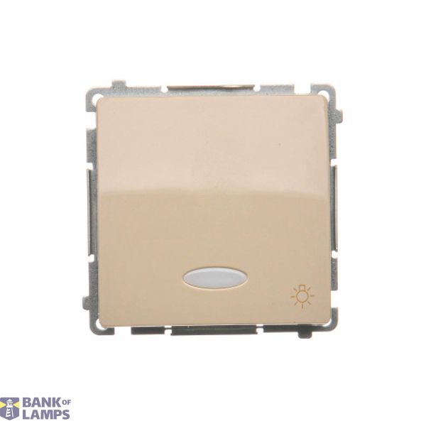 Light push button with indicator light, LED not replaceable Color: blue, (module), 10AX, quick connection, beige image 1