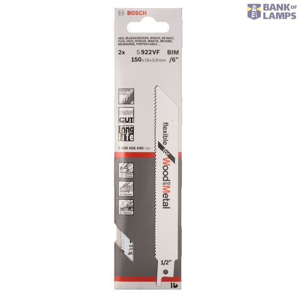 Reciprocating saw blade S 922 VF Flexible for Wood and Metal 2 pcs. image 2