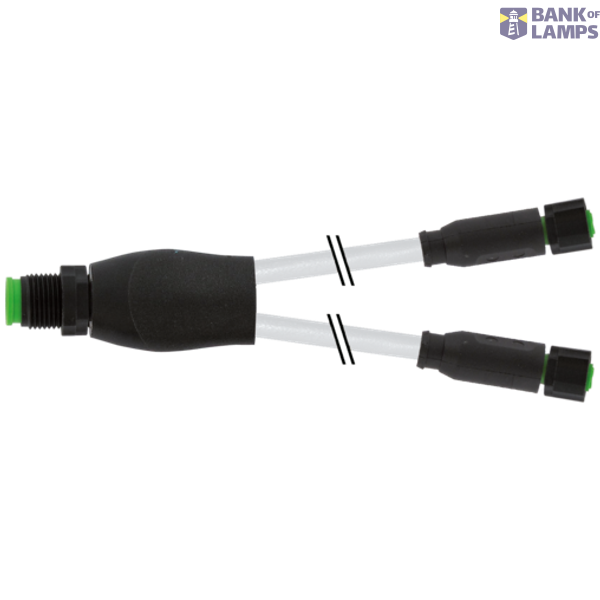 Y-Distributor M12 male / M12 female 0° A-cod. Lite PVC 3x0.34 gy 0.3m image 1