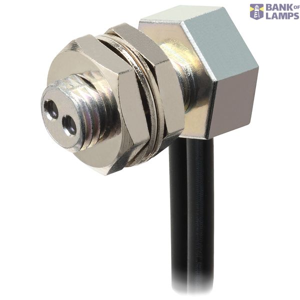 Fiber optic sensor head, diffuse, M6 hexagonal back, right-angled head, integrated lens, R2 flexible fiber, 2 m cable E32 1595B image 1