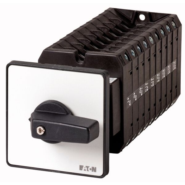 T5-9-8354/Z On-Off switch, T5, 100 A, rear mounting, 9 contact unit(s), 18-pole, with black thumb grip and front plate image 1