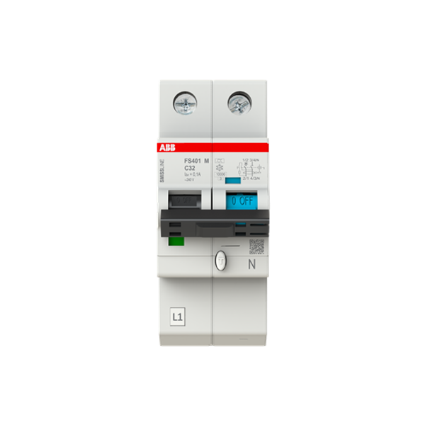Earth leakage protection with overcurrent protection C Kar, 32A, 100mA, 10kA 1P+Prov. image 1