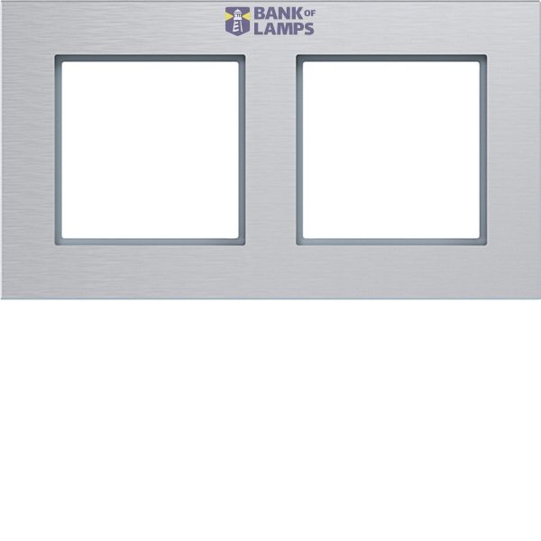 Cover frame double horizontal, A.8, aluminium image 1