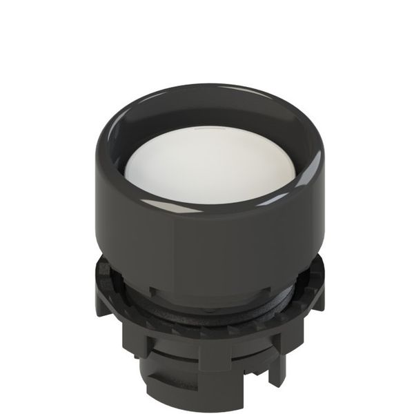 Spring-return white booted pushbutton image 1
