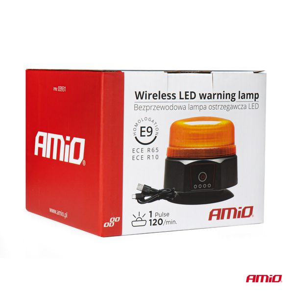 Wireless LED warning lamp R65 R10 12V 24V AMIO-03931 image 1