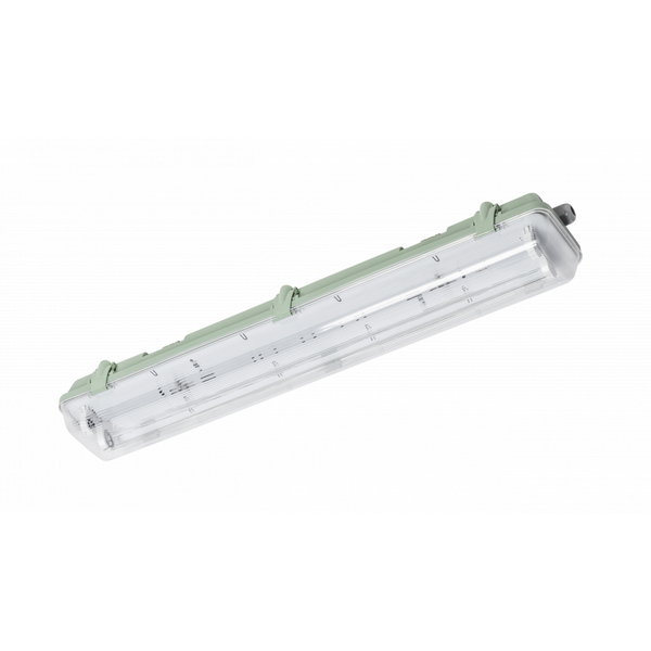 Hermetic luminaire HELIOS BIS, for T8 LED single-sided power supply, G13, IP65, AC220-240V, 2x60cm, ABS/PS image 1