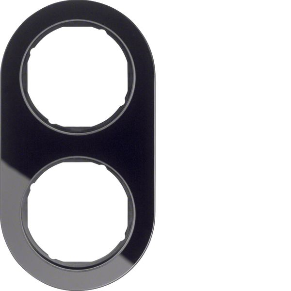 Frame 2gang, R.classic, glass black image 1