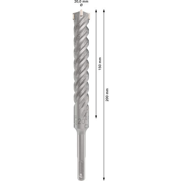 Hammer drill bit SDS plus-5X 20 x 150 x 200 mm image 2