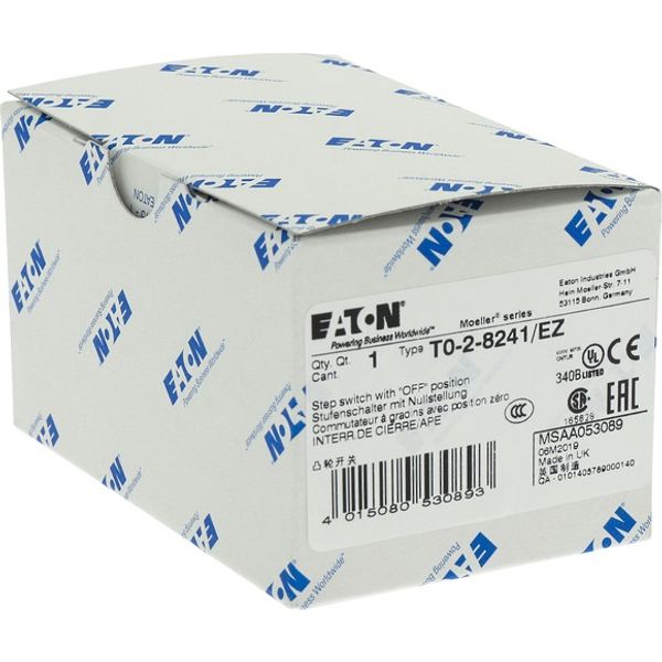 T0-2-8241/EZ Step switches, T0, 20 A, centre mounting, 2 contact unit(s), Contacts: 3, 45 °, maintained, With 0 (Off) position, 0-3, Design number 8241 image 5