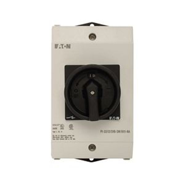 P1-32/I2/SVB-SW/HI11-NA Main switch, P1, 32 A, surface mounting, 3 pole, 1 N/O, 1 N/C, STOP function, With black rotary handle and locking ring, UL/CSA image 2