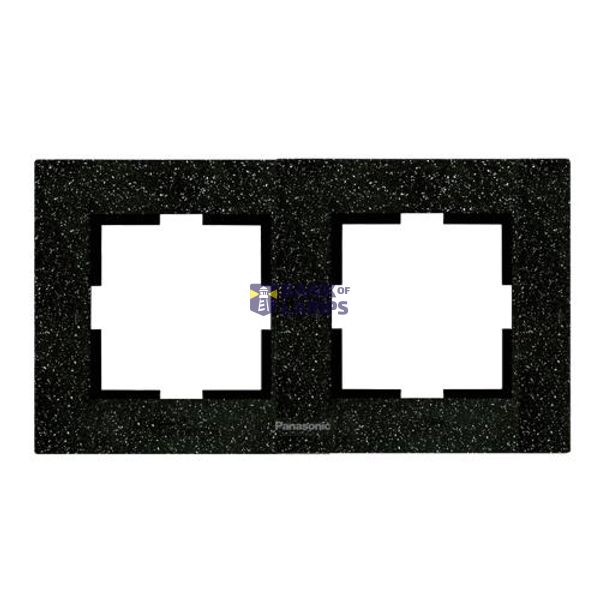 Karre Plus Accessory Corian - Black Quartz Two Gang Frame image 1