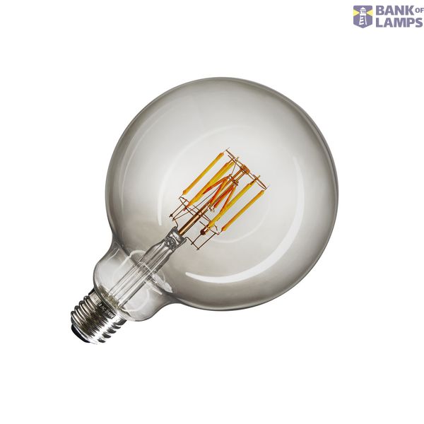 LED lamp, G125, E27, 2000-2900K, 280°, dimmable, smoked glass image 1