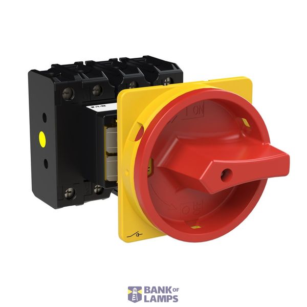 P3 Main switch, 80 A,Rear mounting, 4 pole, Form V/SVB, Red, Door coup image 5