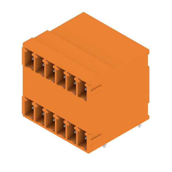 PCB plug-in connector, male header, closed side, THT solder connection, 3.81 mm, Number of poles: 12, 90°, Solder pin length (l): 3.2 mm, tinned, orange, Box image 4
