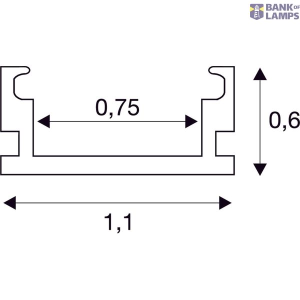 GLENOS Linear profile 1107-100, 1m, matt black image 5