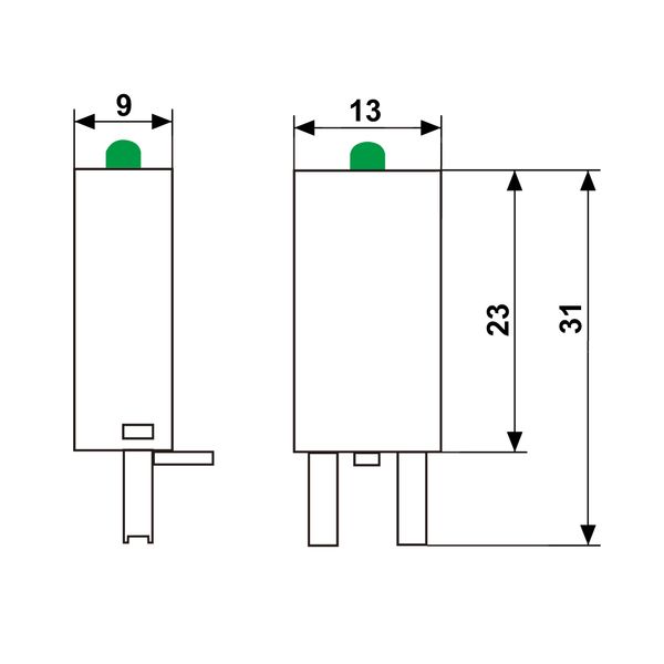 LED module green 24VAC/DC for S-Relay socket image 3