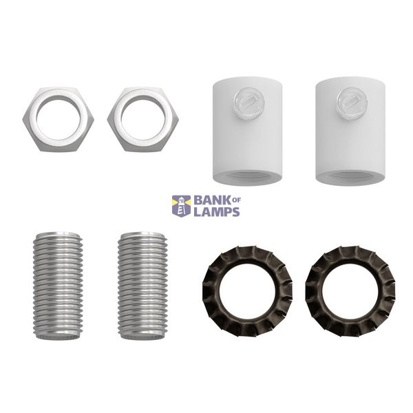Cylindrical metal cable clamp complete with rod, nut and washer - 2 pieces image 4
