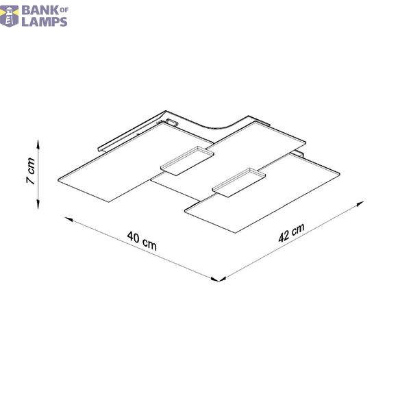 PLAFON FABIANO E27 2X60W IP20 image 3
