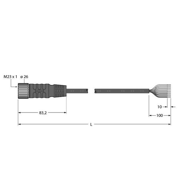 Supply Cable for Multiple Passive Junction Box, TPU Connection Cable   CKCM12-7-5/TXL image 1