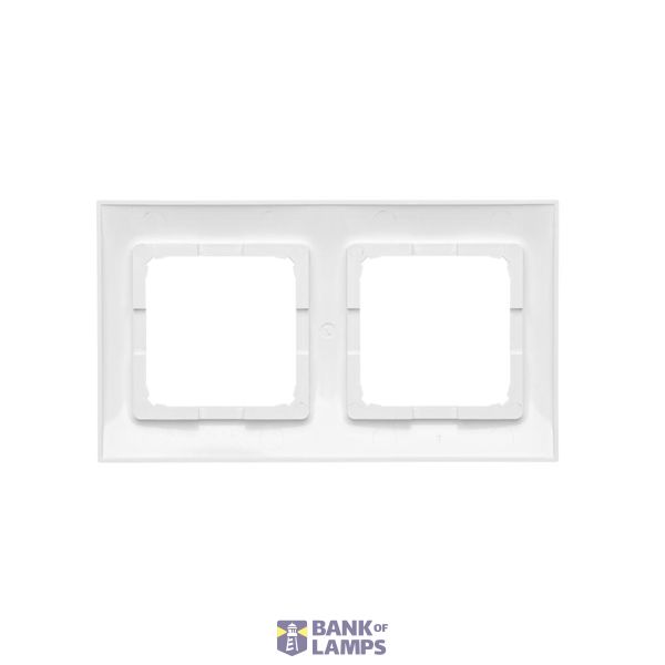 Double button with light indicator box for switches and push buttons, Gold matt, metalic image 1