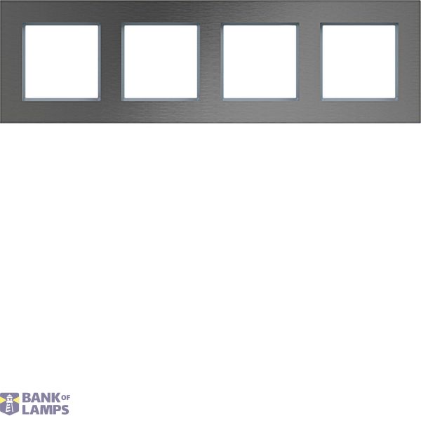 Cover frame 4-way horizontal, A.8, stainless steel image 1
