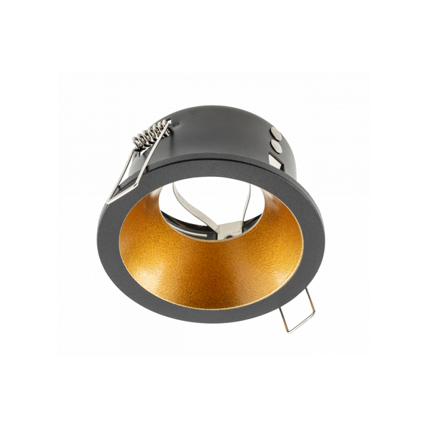Spot luminaire housing ELVA, IP54, Ø85x45 mm, black/copper image 1