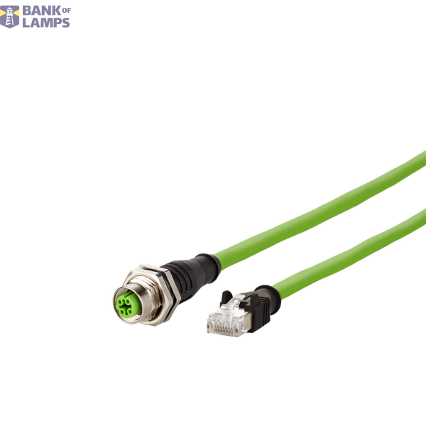 M12 Industrial Ethernet cable, D-coded, 2.0 m, M12 jack straight - RJ4 image 3