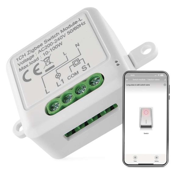 GoSmart switch module IP-2103SZ, ZigBee, 1-channel (does not require N wire) image 1