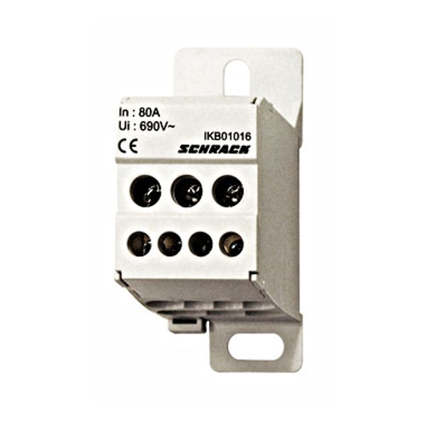 Main branch terminal, 1-pole, 80A, in. 3x16mmý, out. 4x6mmý image 2