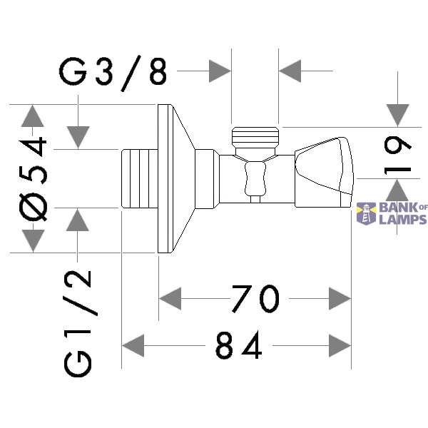 Hansgrohe E angle valve E 1/2x3/8x10mm, chrome image 1