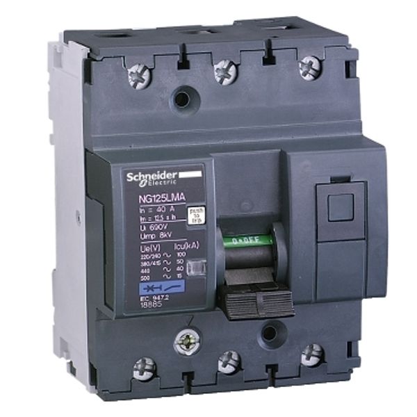 Miniature circuit-breaker, Acti9 NG125LMA, 3P, 63 A, MA curve, 50 kA (IEC 60947-2) image 3