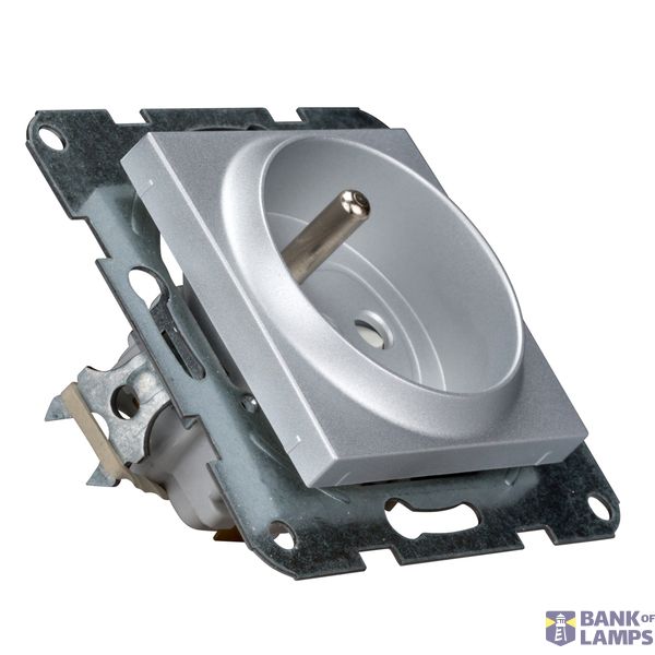Pin socket outlet with safety shutter, cage clamps, silver image 2