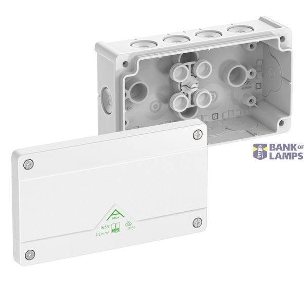 Junction box, Type of protection IP66, max. 2,5², Impact strength IK07, Protection class II, Ui 1000V AC, Ui 1000V DC, DLG, VDE, Halogen free image 1