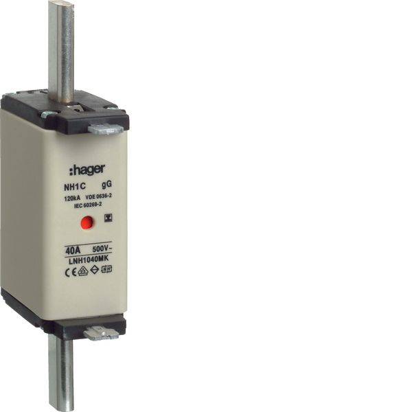NH1C-Fuse-link 40A 500V gG twin-Indicator insulated gripping lugs image 1