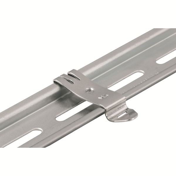 Mounting foot on mounting rail, silver, Steel, bright finish, M 4, Width: 14 mm image 1