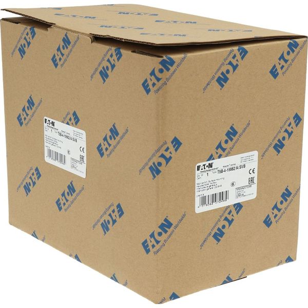 T5B-4-15682/I4/SVB Main switch, T5B, 63 A, surface mounting, 4 contact unit(s), 6 pole, 1 N/O, 1 N/C, Emergency switching off function, With red rotary handle and yellow image 42