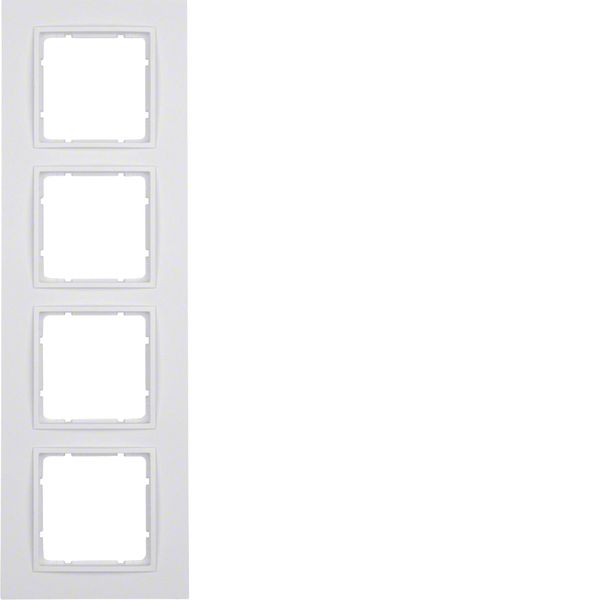 Frame 4gang, B.7, p. white, matt, plastic image 1