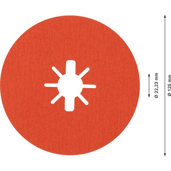 EXPERT R782 Prisma Ceramic X-LOCK Fibre Disc 125 mm, 22.23 mm, G 80, 5-pc image 3