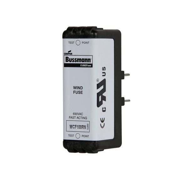 Eaton Bussmann Series WCF Fuse, Wind CUBEFuse Holder, Non-indicating, Finger safe, 100 A, CF class, Dual element, Glass filled PES material, Fits 690 V WCF Holder, CUBEFuse type image 3