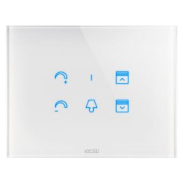 ICE TOUCH PLATE - IN GLASS - INTERCHANGEABLE SYMBOLS - WHITE - CHORUSMART image 1