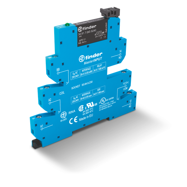 Rel. interface SSR MasterINPUT screw In.24VUC 1NO Out.6A/24VDC (39.40.0.024.9024) image 1