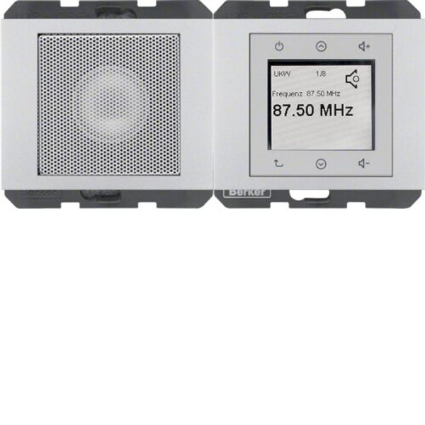 Radio Touch, 230 V AC, 50/60 Hz, Stereo FM radio s RDS, Berker K.5, Alu, lak. image 1