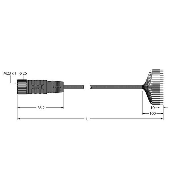 Supply Cable for Multiple Passive Junction Box, TPU Connection Cable   CKM19-19-50/TXL image 1