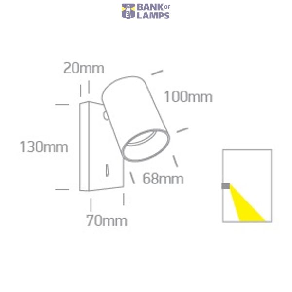 WHITE GU10 10W DARK LIGHT WITH SWITCH image 2
