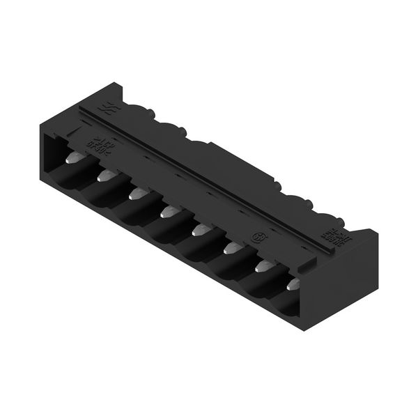 PCB plug-in connector, male header, closed side, THT/THR solder connection, 5.08 mm, Number of poles: 8, 90°, Solder pin length (l): 1.5 mm, tinned, black, Tape image 5