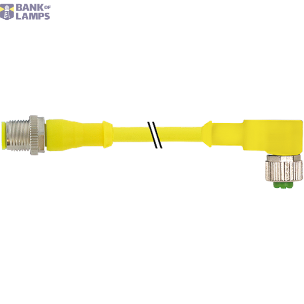 M12 male 0° / M12 female 90° A-cod. AIDA PUR 5x0.34 ye 4m image 2