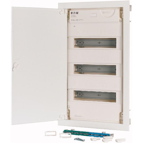 KLV-36HWS-SF Hollow wall compact distribution board, 3-rows, super-slim sheet steel door image 13