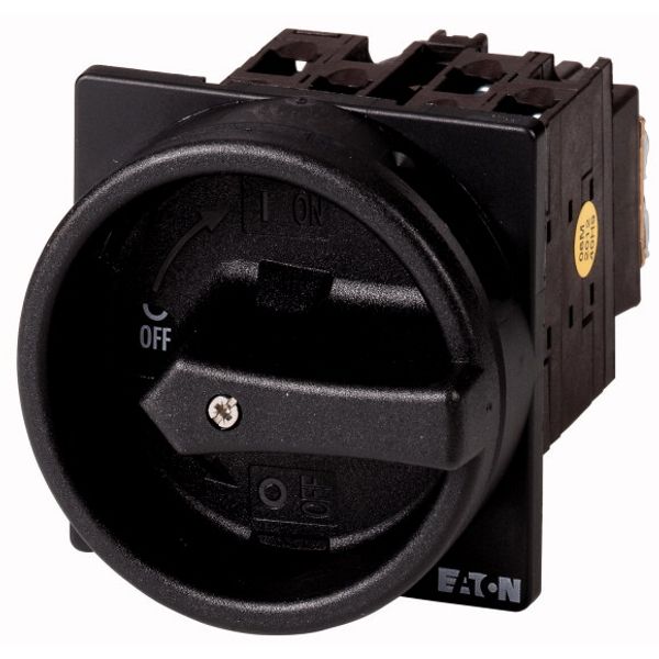 T0-3-8341/EA/SVB-SW Main switch, T0, 20 A, flush mounting, 3 contact unit(s), 5-pole, STOP function, With black rotary handle and locking ring image 1